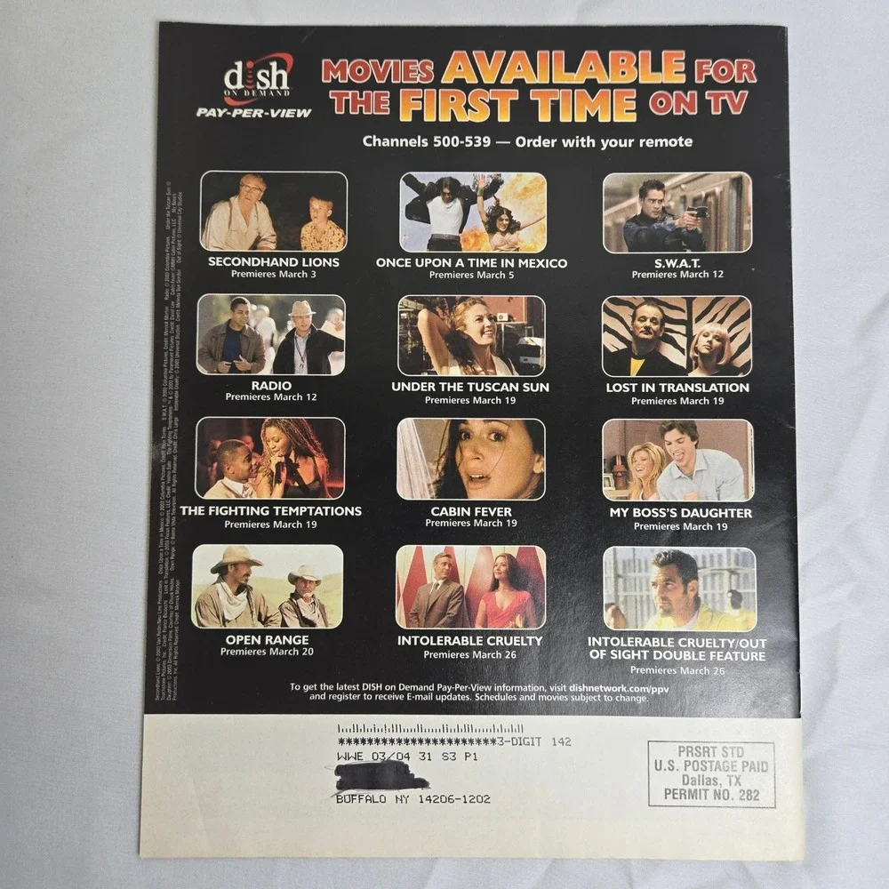 Dish Network Guide To WrestleMania XX March 2004‎ Vintage Y2K WWE Collectible